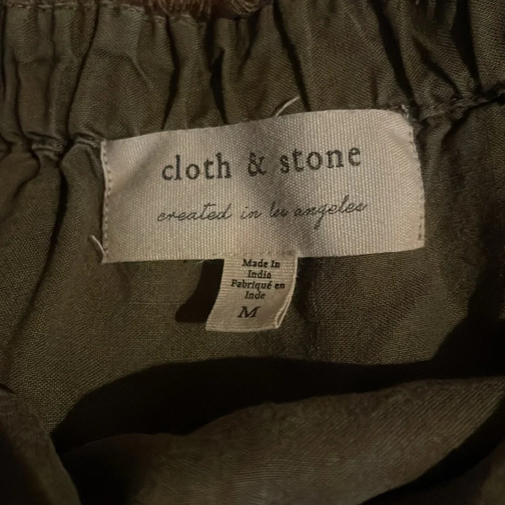 Cloth & Stone Olive green strapless jumpsuit - Picture 4 of 5